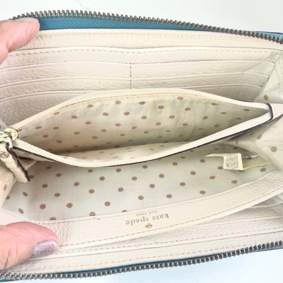 “kate spade” Turquoise Saffiano Leather “Lacey” Wallet, WLRU1689B - Picture 7 of 13